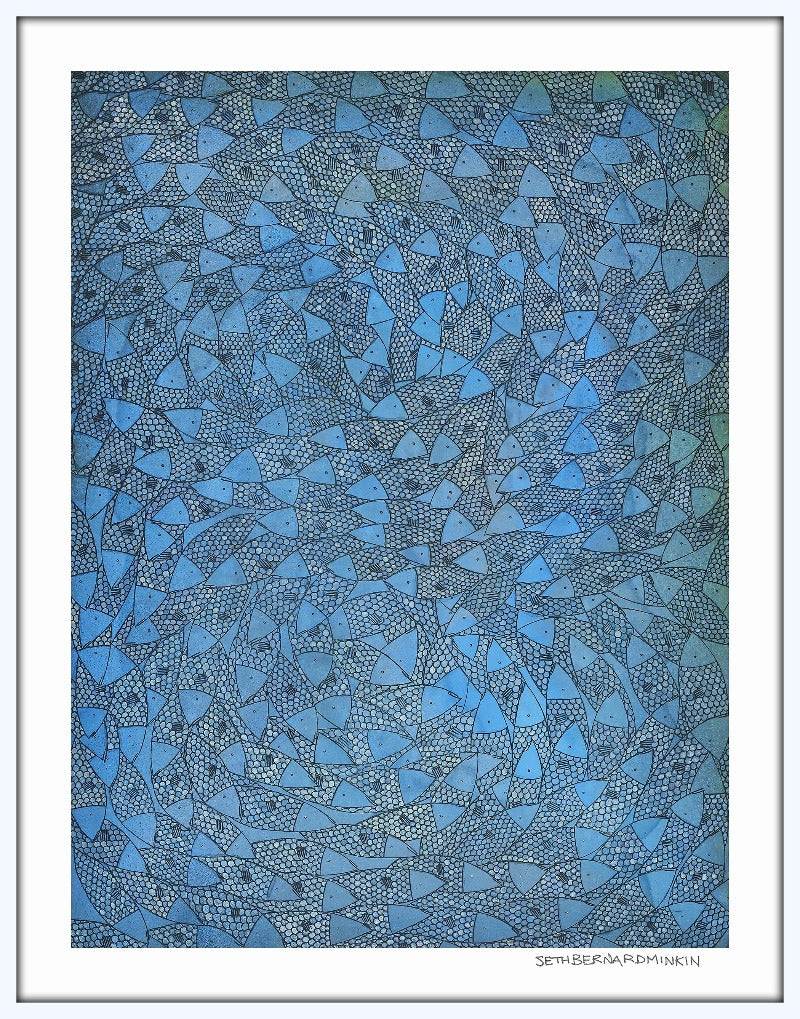 Blue Sardines limited edition print by Seth B. Minkin