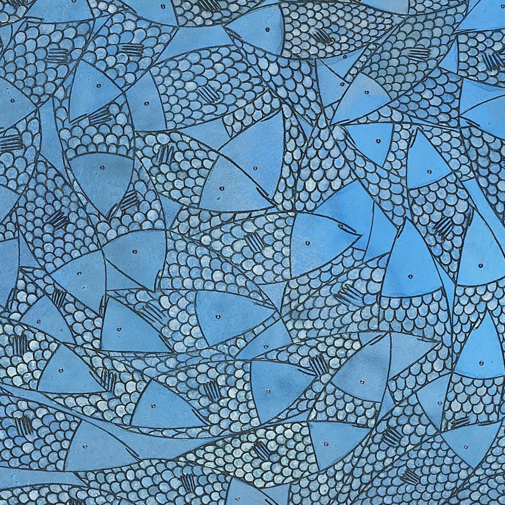 Blue Sardines limited edition print by Seth B. Minkin