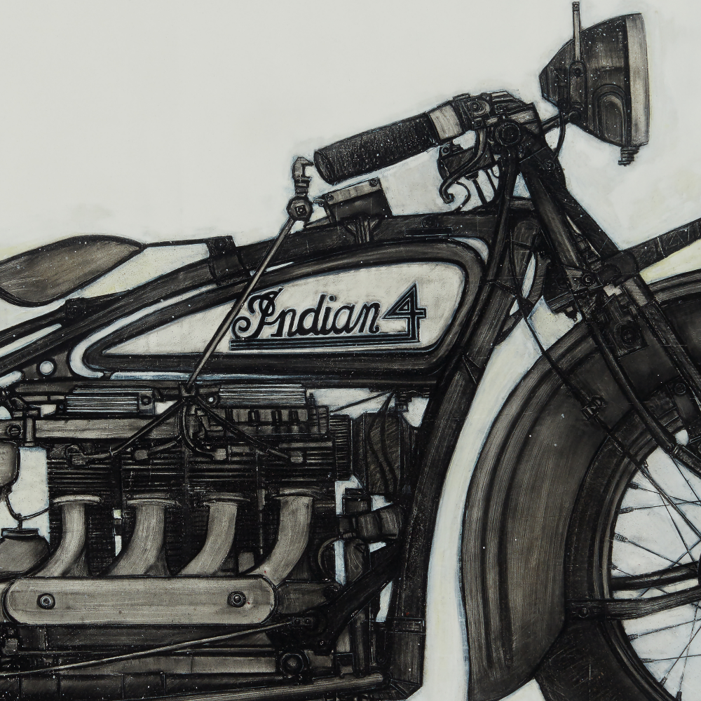 vintage indian motorcycle limited edition print by seth b minkin