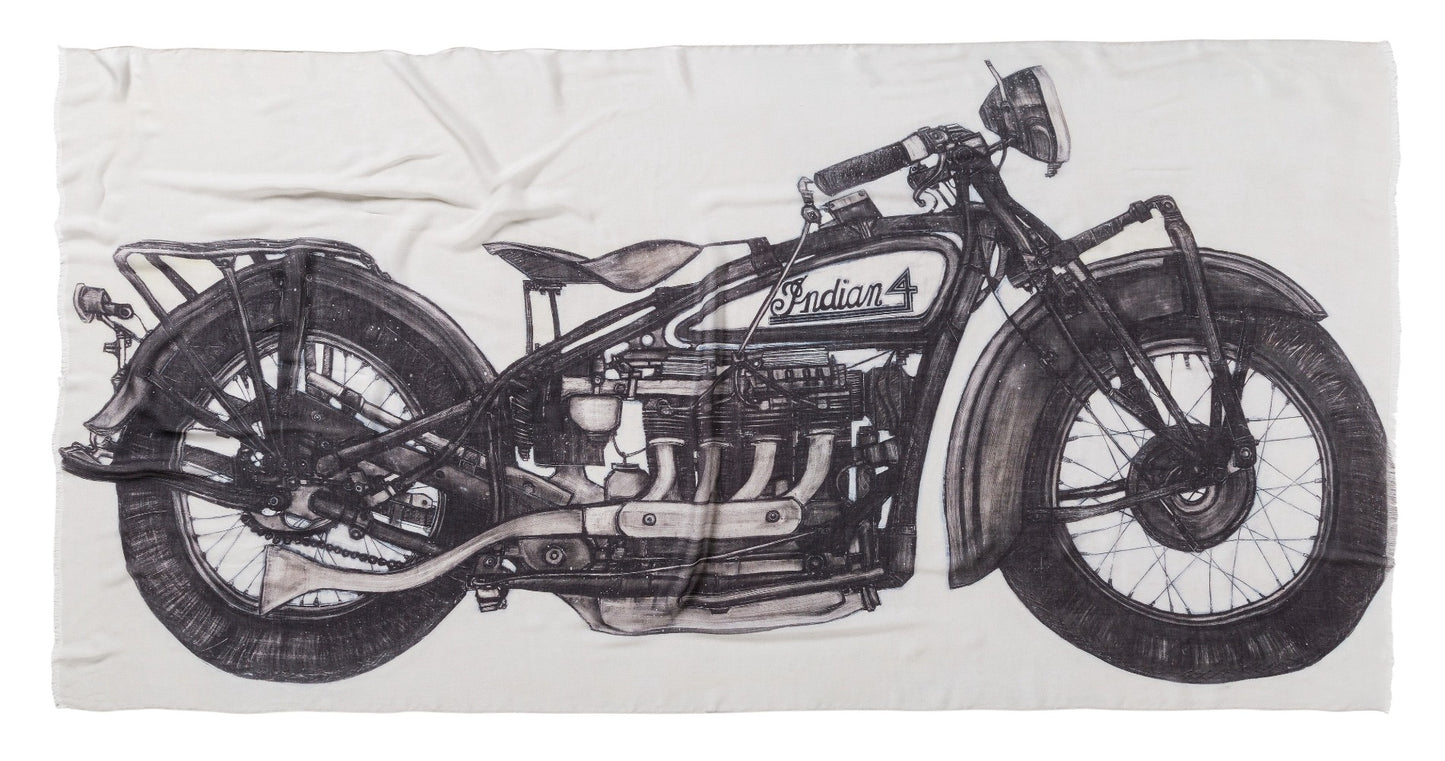 Vintage Motorcycle large oblong modal cashmere scarf by Seth B. Minkin