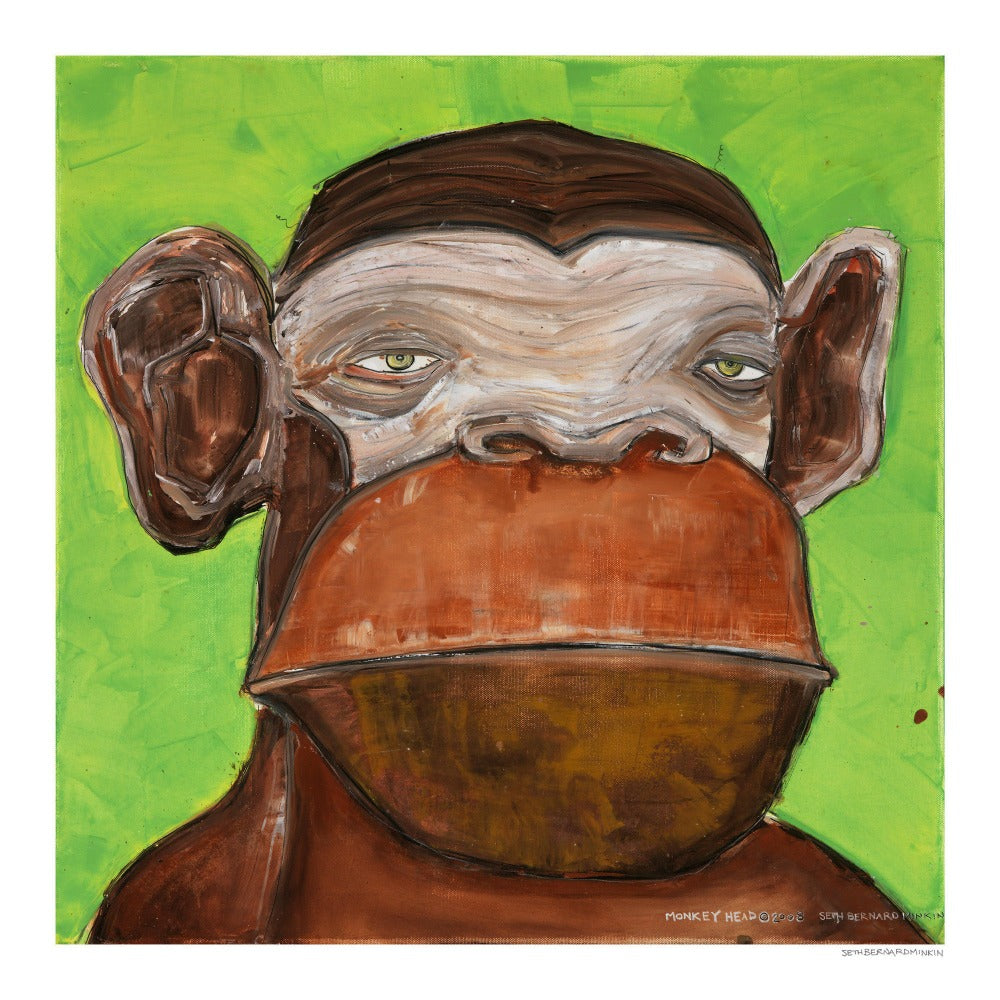 Monkey Head limited edition print by Seth B. Minkin