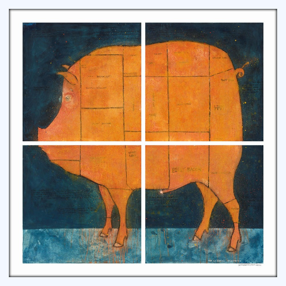Pork Cut Butcher Chart limited edition print by Seth B. Minkin