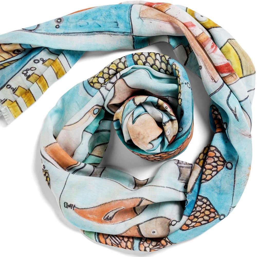 Tackle Box large modal cashmere oblong scarf by Seth B. Minkin